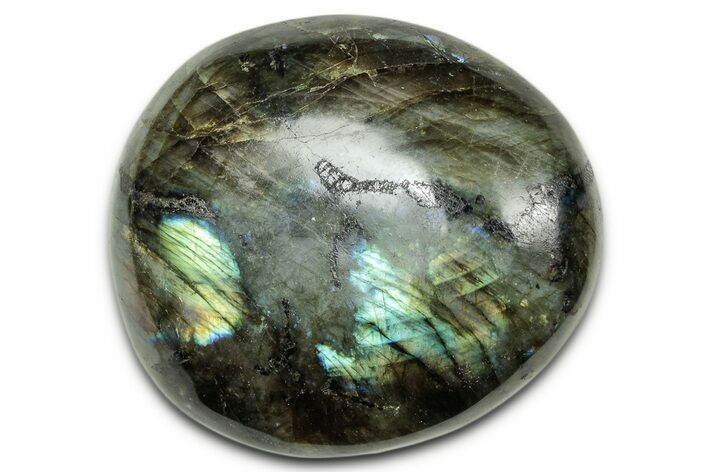 Flashy, Polished Labradorite Palm Stone - Madagascar #334229